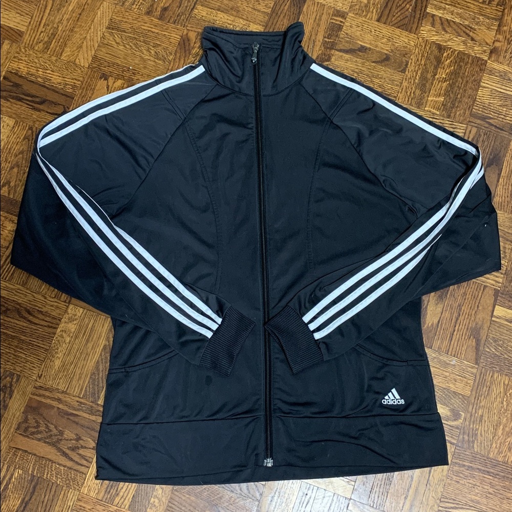 Adidas Black Jacket with White Accents